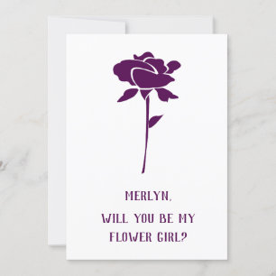 Invitation Serez-Vous Mon Mariage Rose Violet Flower Girl