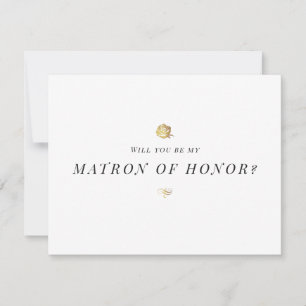 Invitation Serez-vous mon matron d'honneur floral minimaliste