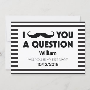 Invitation Serez-Vous Mon Meilleur Homme Mustache Black Strip