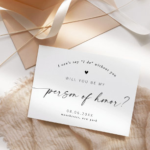 Invitation Serez-vous mon Personne d'Honneur Écriture Élégant
