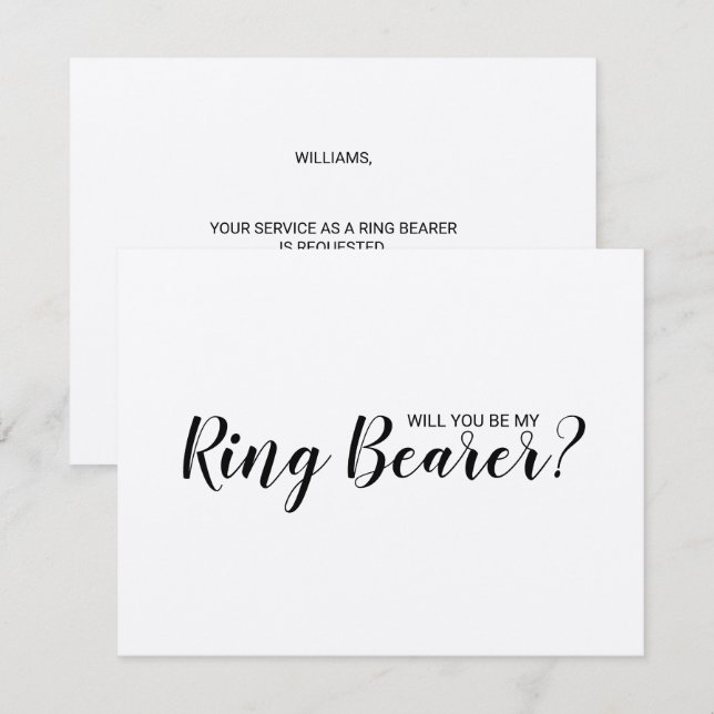 Invitation Serez-Vous Mon Porteur De Bague ? Papier Kraft rus (Devant / Derrière)