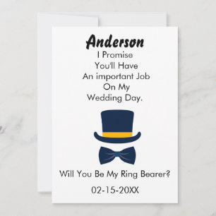 Invitation Serez-vous mon porteur de bague Style Classique