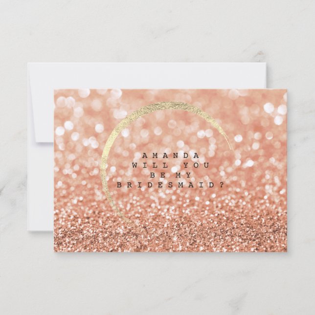 Invitation Serez-Vous Mon Rose  Blush Gold Parties scintillan (Devant)