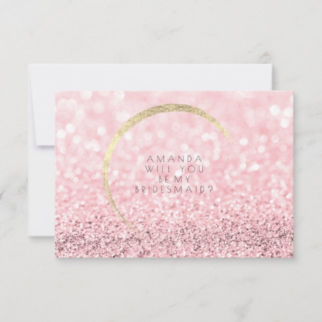 Invitation Serez-Vous Mon Rose  Gold Parties scintillant (Devant)