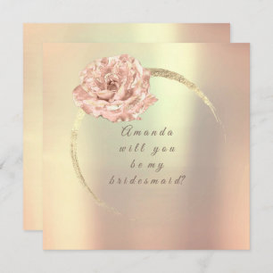 Invitation Serez-Vous Mon Servante D'Accueil Rose Peach Coral