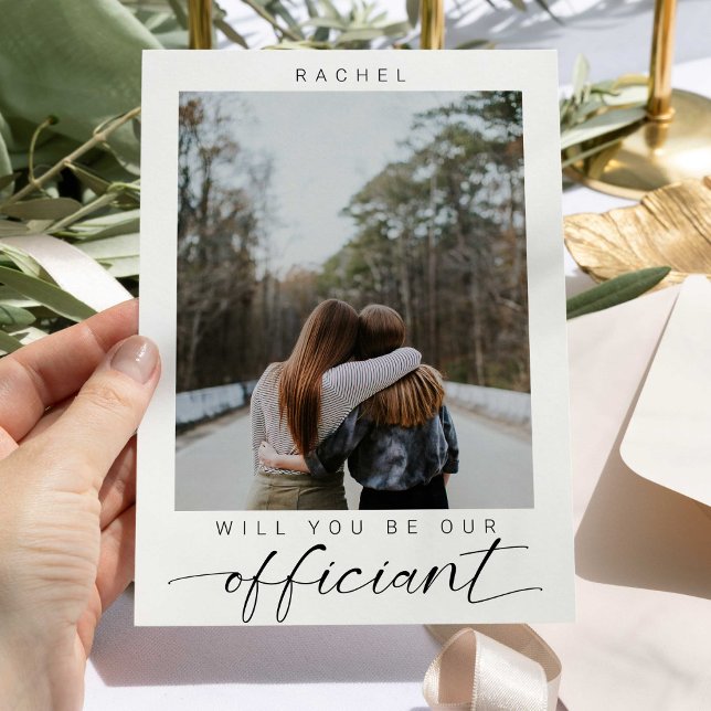 Invitation Serez-vous notre célébrant minimal photo moderne (Créateur téléchargé)