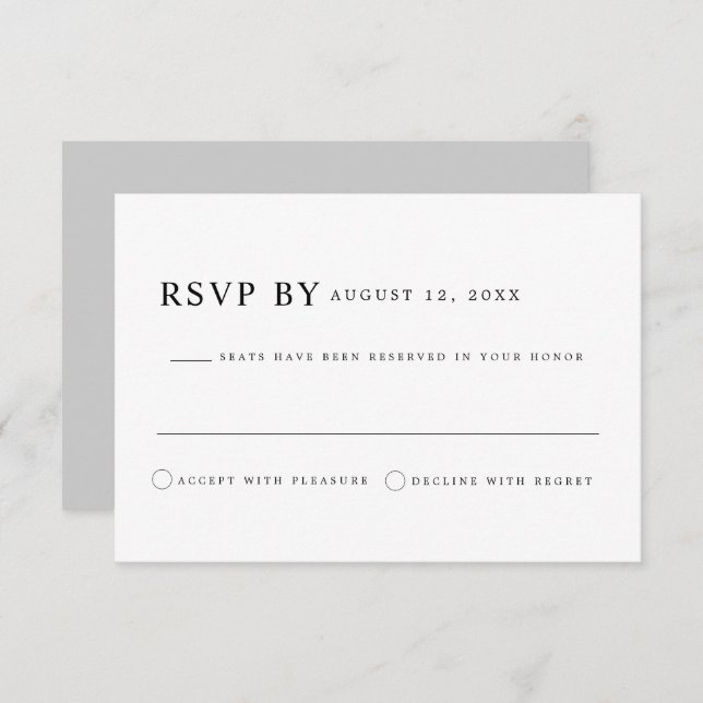 Invitation Série classique minimaliste moderne HARPER Clean R (Devant / Derrière)