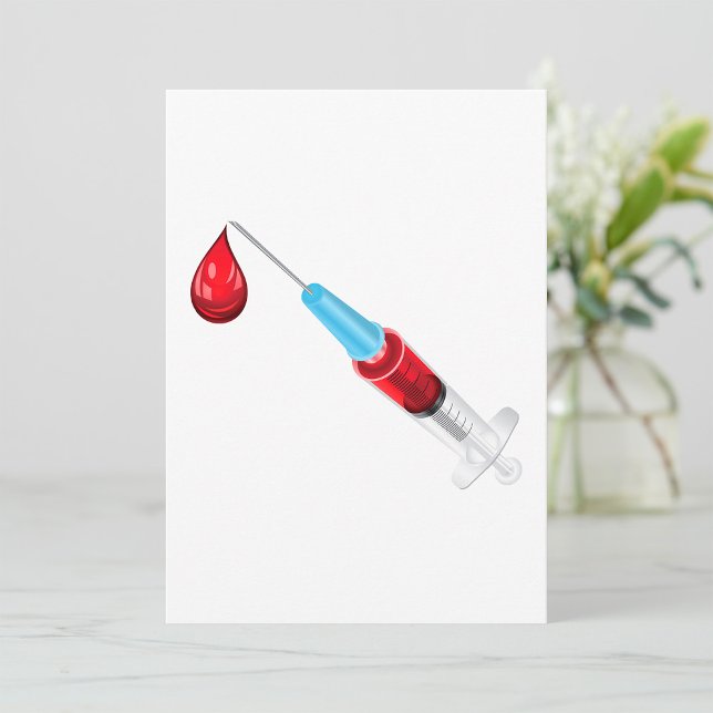 Invitation Seringue Médicale avec Goutte de Sang (Créateur téléchargé)