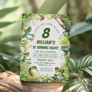Invitation Serpent à rampe mince Reptile Anniversaire