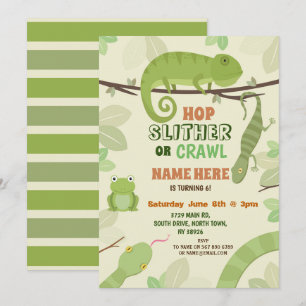 Invitation Serpent de reptiles Fête Anniversaire Serpents de 