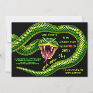 Invitation Serpent Vert Effrayant Halloween Fête Créepy