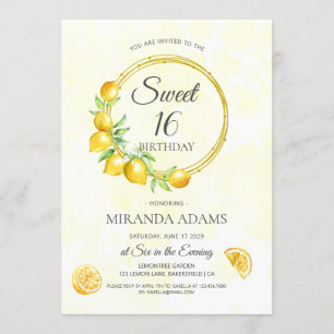 Invitation Serre de citron rustique Boho d'été doux 16 Annive