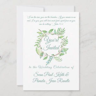 Invitation Serre de feuille verte chic avec verse d'affaires