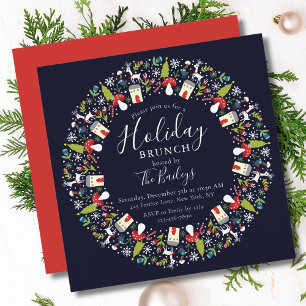 Invitation Serre de Noël Woodland Brunch de Noël