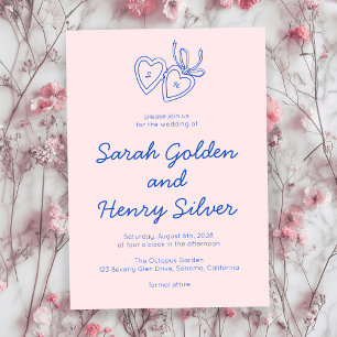 Invitation Serrure de coeur Whimsical Doodle Croquis moderne