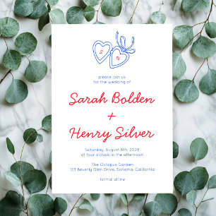 Invitation Serrure de coeur Whimsical Doodle Croquis moderne 