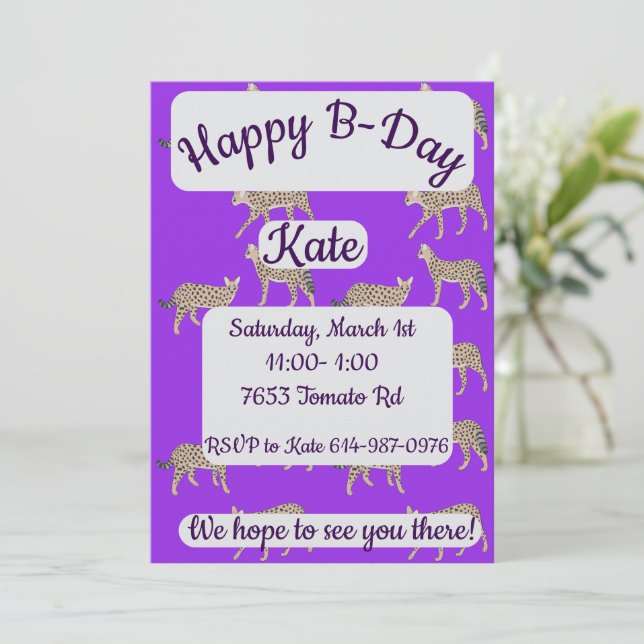 Invitation Serval Chats Joyeux Anniversaire (Debout devant)