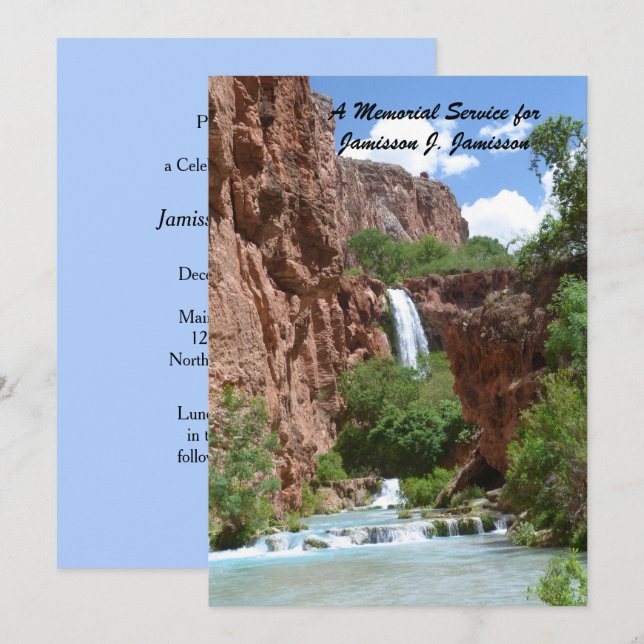 Invitation Service commémoratif, Cascade, Red Cliffs Sud-oues (Devant / Derrière)