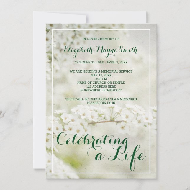 Invitation Service commémoratif célébrant le souffle d’un béb (Devant)