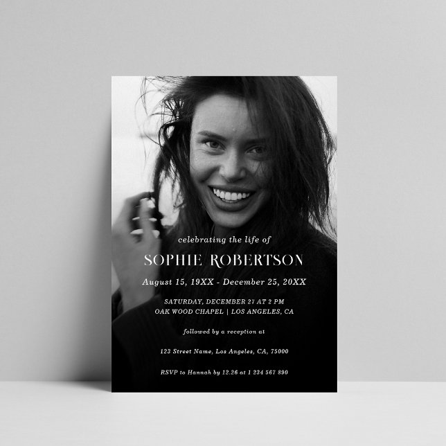 Invitation Service commémoratif du souvenir simple Funéraille (Créateur téléchargé)