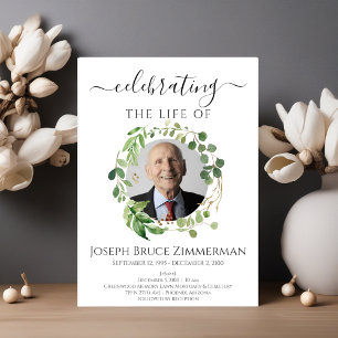 Invitation Service commémoratif funéraire de verdure Photo