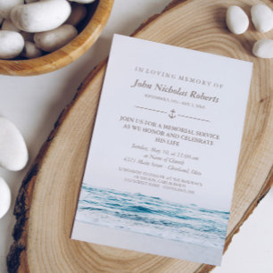 Invitation Service commémoratif nautique Ocean Waves