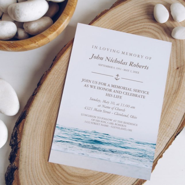 Invitation Service commémoratif nautique Ocean Waves (Créateur téléchargé)