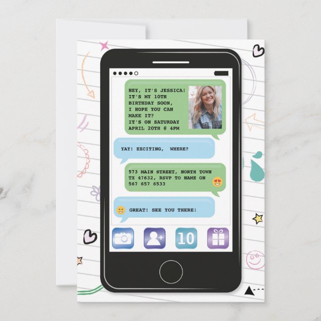 Invitation Service de mini-messages mobile de conversation de (Devant)