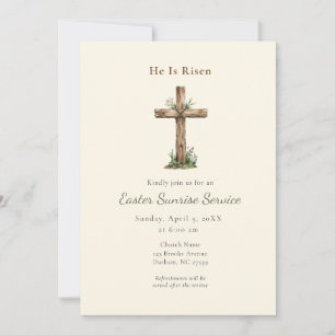 Invitation Service de Pâques au lever du soleil de la croix r