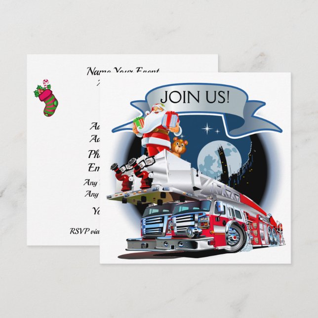 Invitation Service des incendies Noël (Devant / Derrière)