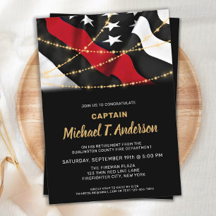 Invitation Service d'incendie de retraite des pompiers Ligne 