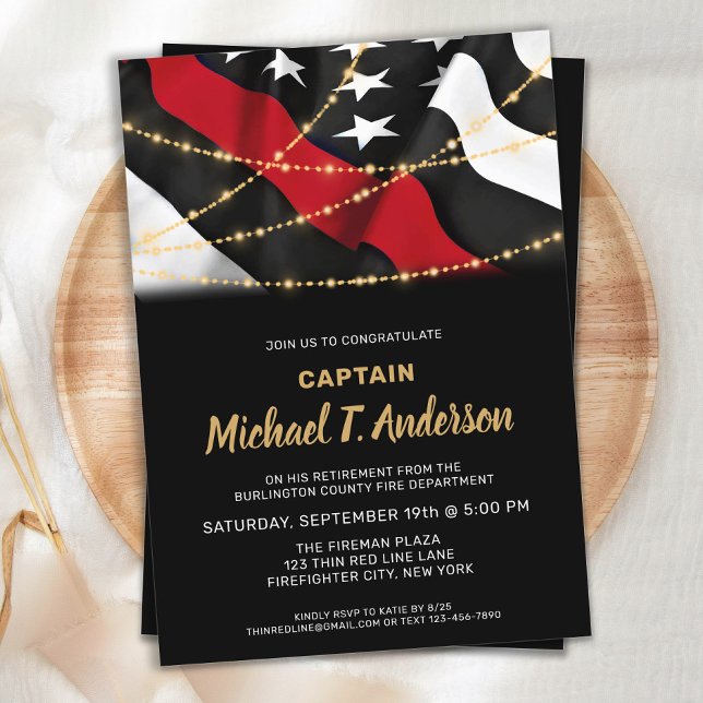 Invitation Service d'incendie de retraite des pompiers Ligne  (Créateur téléchargé)