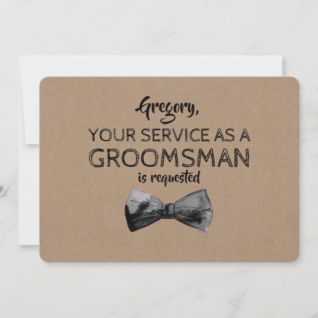Invitation Service en tant que Groomsman demandé - Propositio (Devant)