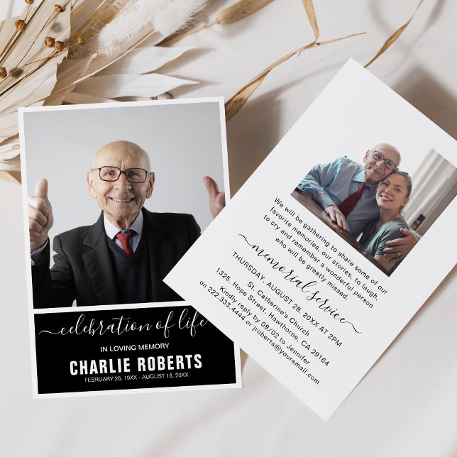 Invitation Service funèbre moderne | Célébration de la vie (Créateur téléchargé)