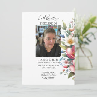 Invitation Service funéraire botanique moderne e-vite