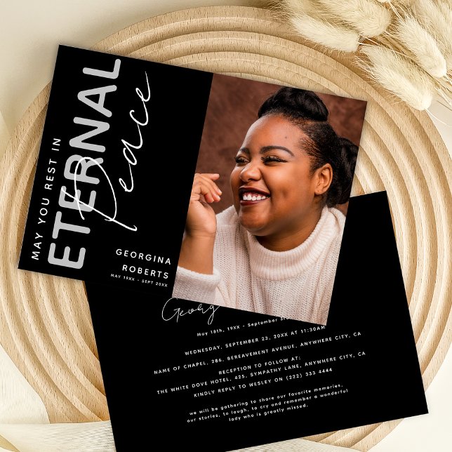Invitation Service funéraire ou mémorial 'Paix Éternelle'  (Créateur téléchargé)