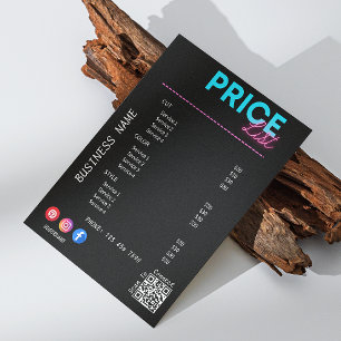 Invitation Service Price List Scan Me Black Marketing