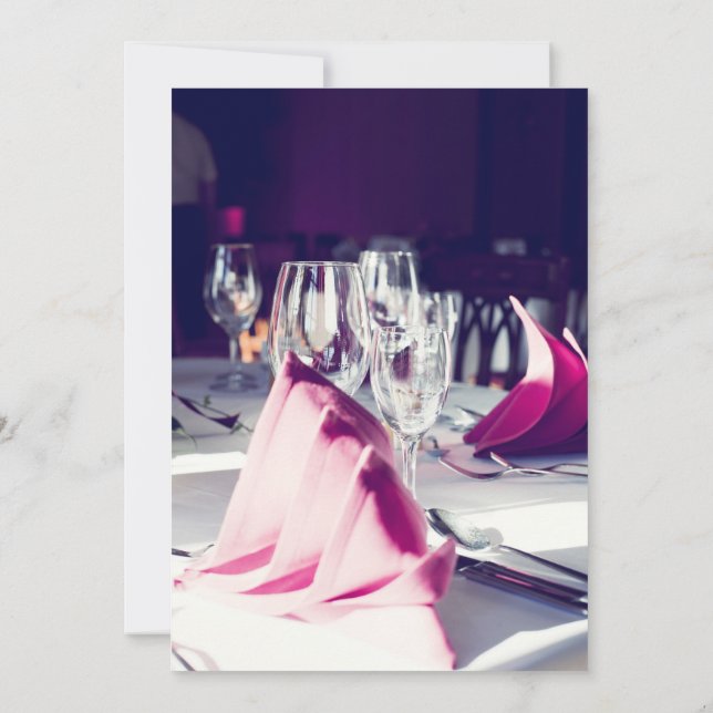 Invitation Serviette jaune élégante pour dîner de banquet for (Dos)