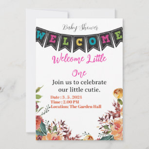 Invitation serviettes pour baby shower Little Cutie