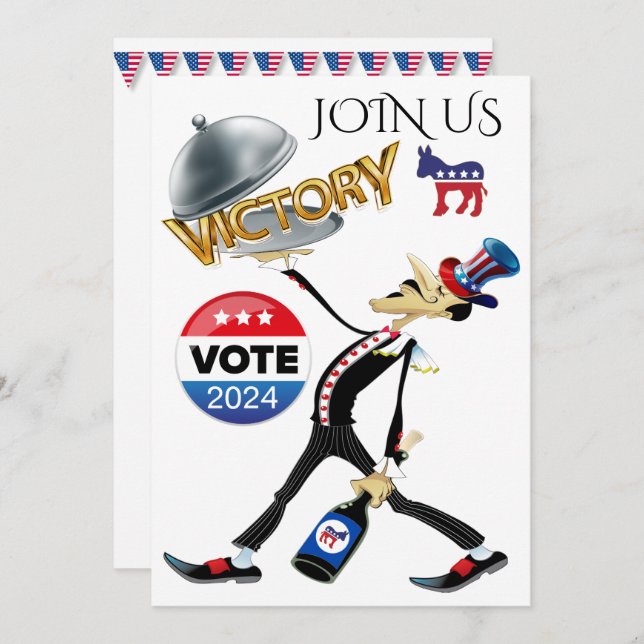 Invitation Servir la victoire électorale pour la version démo (Devant / Derrière)