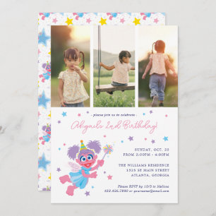 Invitation Sesame Street Abby Cadabby Photo Collage Anniversa