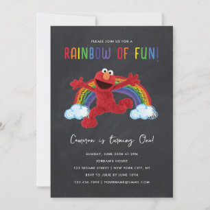 Invitation Sesame Street - Elmo Rainbow of Fun Birthday
