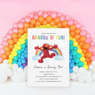 Invitation Sesame Street - Elmo Rainbow of Fun Birthday