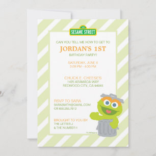 Invitation Sesame Street Oscar the Grouch Baby Anniversaire