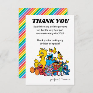 Invitation Sesame Street Pals 1er anniversaire - Merci
