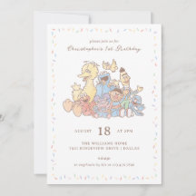 Sesame Street Pals Aquarelle Confetti Anniversaire