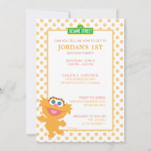 Invitation Sesame street Zoe Baby Birthday