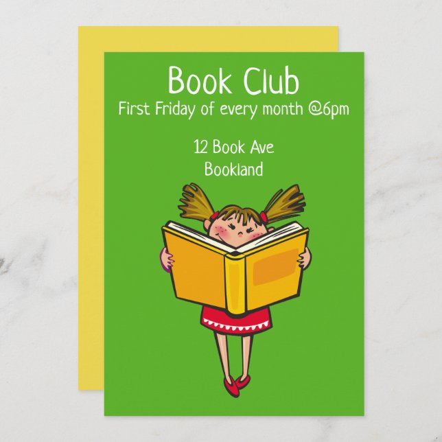 Invitation Session du livre du groupe Bookclub (Devant / Derrière)