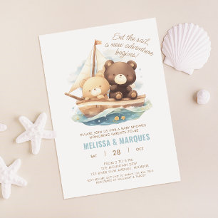 Invitation Set A Sail Bear New Adventure Baby shower Invitati