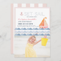 Set Sail Sailboat rose Girl Anniversaire Photo
